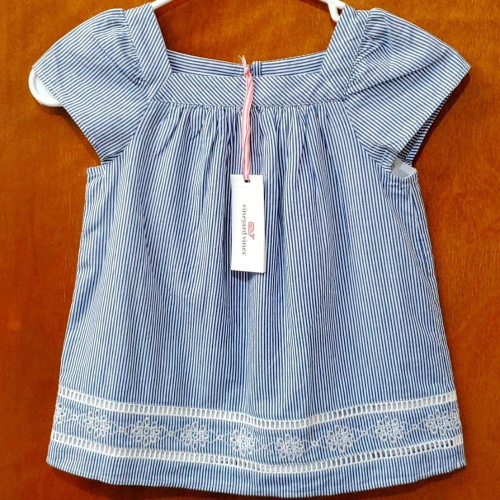 Vineyard Vines Square Neck Embroidered Top